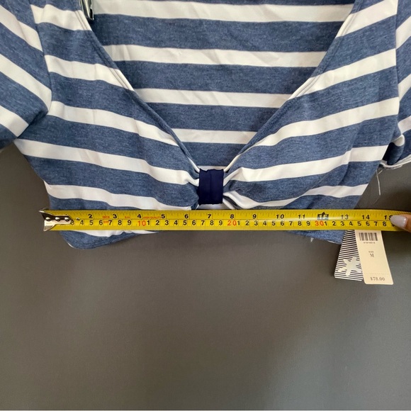 Splendid Anthropologie striped crop top bralette rutched knot tie shirt - Picture 12 of 12